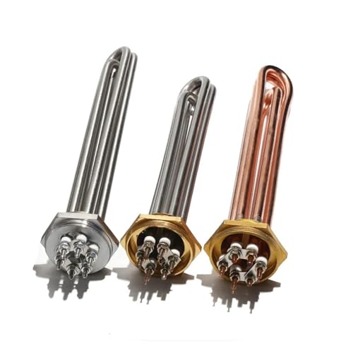 Élément chauffant électrique en cuivre DN40 G1 1/2" 220 V 380 V 3 kW 6 kW 9 kW 12 kW Résistance chauffante industrielle(304 Stainless steel,380V,3KW 195mm)