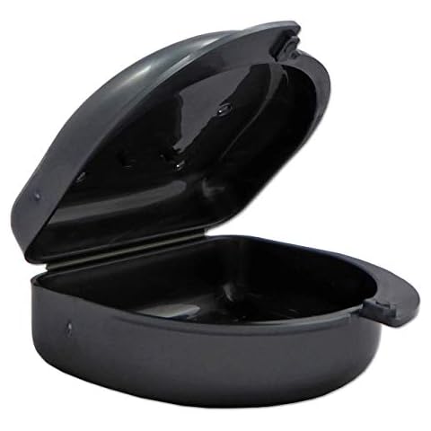 Gum Shield Case - Mouth Guard Gumshield Box for Ortho Retainers, Sports Dental Appliances, Dentures & More (Dark Grey) Cover