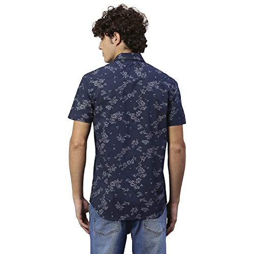 Image of HIGH Star Men Blue Floral Printed Casual Shirt
