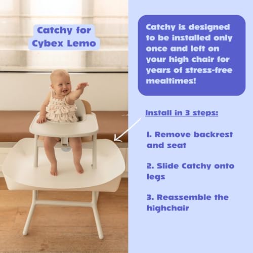 Image of CATCHY - Food Catcher - Compatible with Cybex Lemo High Chair + 12 Other High Chairs - Highchair Sold Separately - Baby & Toddler Food & Mess Catcher - Under High Chair Accessory | High Chair Food Catcher - High Chair Sold Separately - Baby & Toddler Food & Mess Catcher - Under High Chair Accessory