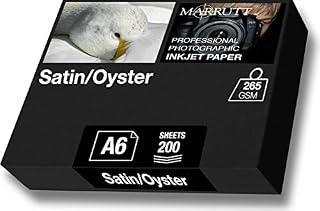 Marrutt 265gsm Pro Photo Satin/Oyster Inkjet Paper: A6-200 Sheets