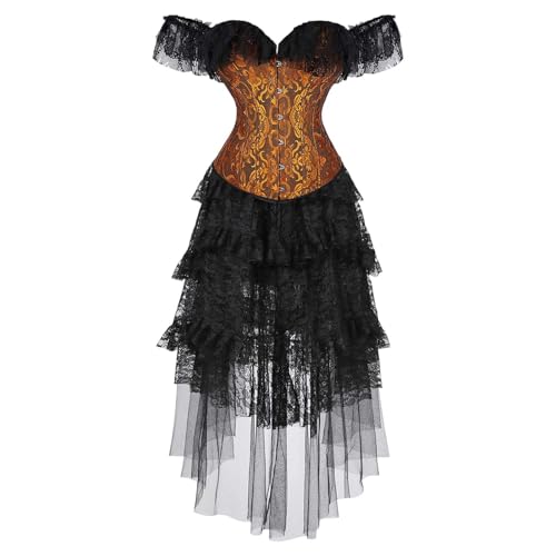 Robe de cour victorienne élégante en dentelle et finitions florales de prestige