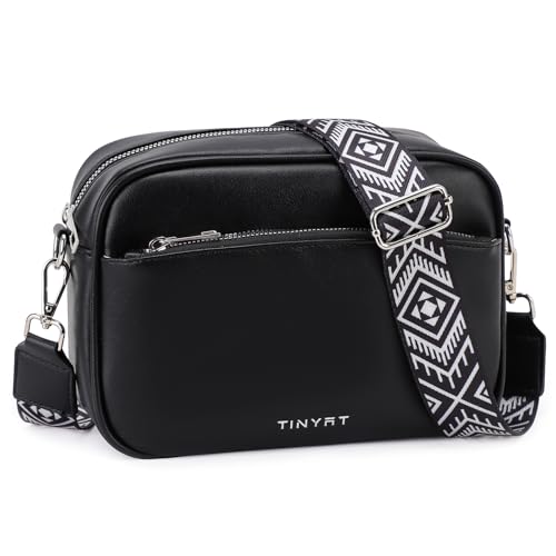 TINYAT Crossbody Bag for Women Small Cross body Purse With Adjustable Wide Strap Women Shoulder Handbags Purse