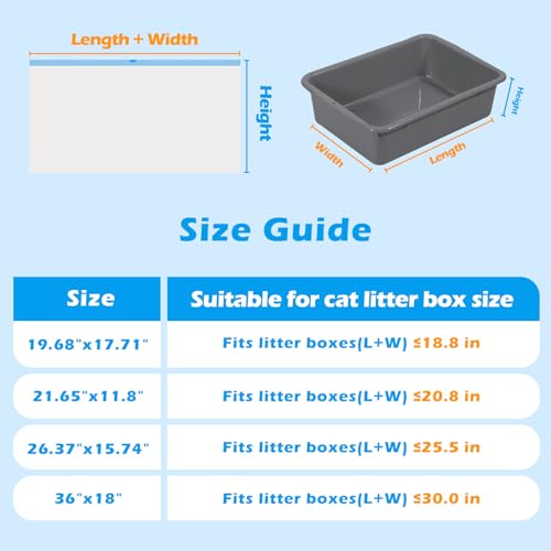 Image of Cat Litter Bags 120 Count, 21.65 inchX11.8 inch,Self-Cleaning Cat Litter Box Liners Bags Waste Bags for Pet Poop,Thick Heavy Duty Drawstring Replacement Cat Litter Liners,Tear-Resistant