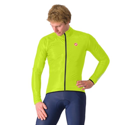 Image of CASTELLI Men's Squall Shell Jacket, Full Waterproof, Windproof Lightweight Reflective Jacket, Road Cycling & Gravel Biking