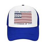 Vetrova Vivek Ramaswamy for 2026 Ohio Governor Trucker Hats Vote for Vivek Ramaswamy Baseball Cap for Mens Women Snapback Mesh Back Caps Adjustable Breathable Classic - Blue