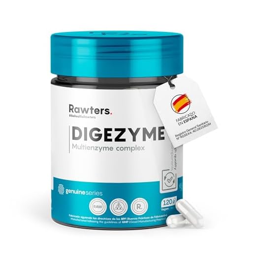 Rawters. Digezyme Encimas Digestivas | 120 Cápsulas - Digezyme complejo multienzimatico patentado | Salud gastrointestinal | Para mejorar la digestión de proteínas, hidratos y grasas