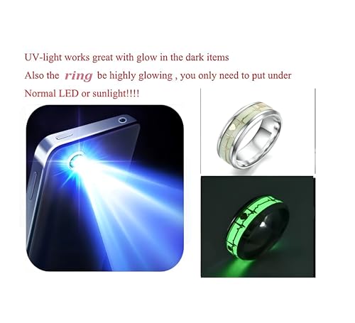 Image of R Art Men's Stainless Steel Glow in Dark Ring Pendant with Chain and Bracelet | Heartbeat Design Luminous Necklace Ring Combo Jewelry Gift for Men