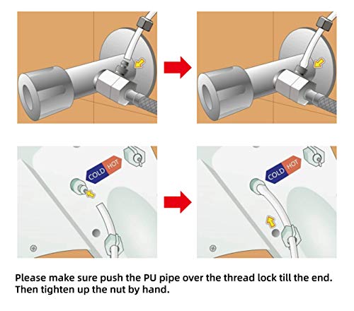 Reboot Non Electric Bidet Toilet Attachment Hot and Cold Self-Wash Manual Fresh Water Spray Bidet Spray with 2 T-Adapter Adjustable Water for Better Hygiene