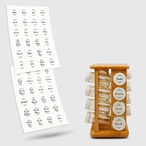 Etiquetas Transparentes vinil para Potes de Temperos e Condimentos giratório