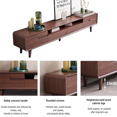 Meuble TV en Bois Massif et console multimédia de salon - 4