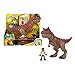 Fisher-Price- Imaginext Jurassic World Set Campo Avventura Personaggi Articolati Carnotauro e Darius, Giocattolo per Bambini 3+Anni, HCH99