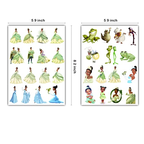8 Sheets Princess Tiana Temporary Tattoos For Girls, Princess And The Frog Toys Party Favors For Baby Shower Birthday Party Decorations Supplies #TOP2