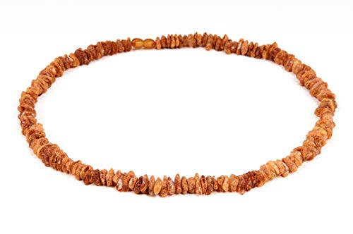 Image of AMBERAGE Natural Baltic Amber Necklace for Women - Hand Made from Raw /Certified Baltic Amber Beads(2 sizes) (21.7)
