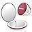 WOBSION Travel Compact Mirror,Portable 1x/10x LED Makeup Mirror with Magnification,Handheld 2-Sided Pocket Mirror, 3.5in Small Mirror for Purse,Handbag,Gift,Wine Red