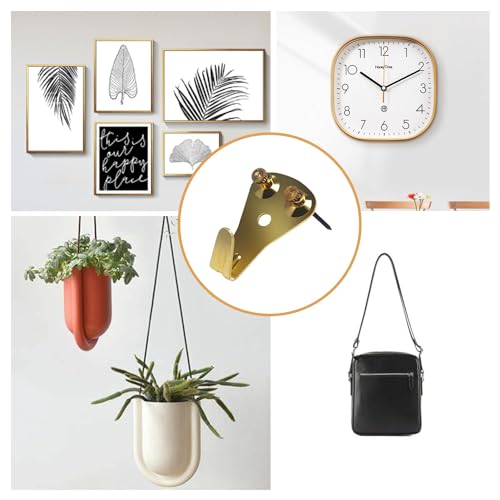 Image of 20PCS 50lbs Heavy Duty Picture Hangers Picture Frame Hooks with Nails for Hanging Pictures, Clock, Mirror, Painting Hook Heavy Duty