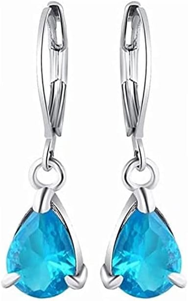MauSong Inlaid with Blue Zircon Earrings Hollow Out Long Women's Jewelry