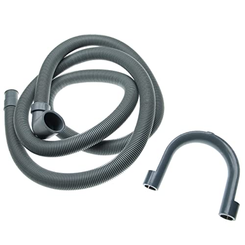 vhbw Ablaufschlauch für kompatibel mit Allen gängigen Waschmaschinen und Spülmaschinen - 22/29mm gewinkelter Anschluss, Grau