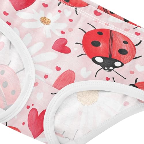 Wusikd Ladybugs Girls' Underwear Cotton Black Dots Girls Briefs Soft Toddler Underwear 2T4