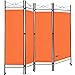 Produktbild Deuba Trennwand 180x160cm 4 teilig Blickdicht Freistehend Faltbar Stabil Indoor Wohnzimmer Schlafzimmer Büro Raumteiler Spanische Wand Paravent Orange