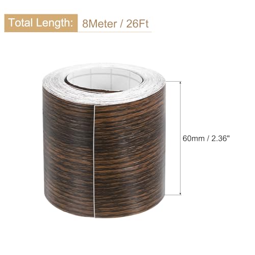 Image of uxcell 1 Roll Wood Grain Tape, 2.36 inch x 26 Ft Realistic Textured Repair Tape Self Adhesive Wood Textured Patch for Floor Wall Door Table Cabinets Desk Furniture Home Decor(Brown)