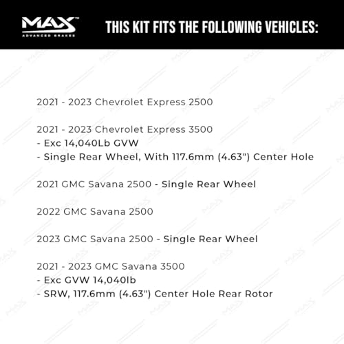 Image of MAX Advanced Brakes - Brake Kit For 2021-2023 Chevrolet Express 2500| Carbon Ceramic Brake and Rotor Kit Front and Rear| Daily Driving Geomet Coated Brake Rotors