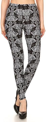 Women's Plus Skulls Monsters Printed Leggings - Halloween Costume Party Mermaids Animals Holidays