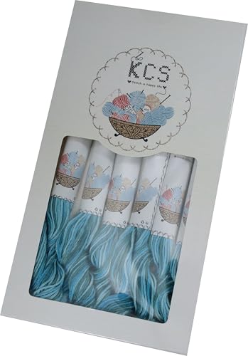 Image of KCS Big skeins of 25 Meters Size 25 Color Variegated Cross Stitch Stranded Threads,6 skeins,4025