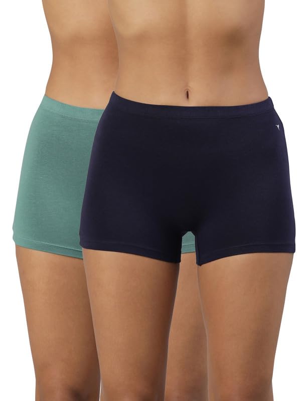 blossom Women's Super Combed Stretchable Cotton Elastane with Inner Elastic High Coverage Mid Waist_ Boy Shorts (Pack of 2)-picture-48