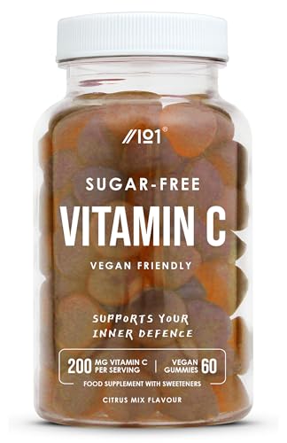 Vitamin C 200mg Gummies - Sugar Free - Citrus Flavour - Supports Energy & Immunity Free from Artificial Flavours & Colours 60 Vegan Gummies