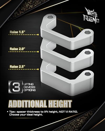 Image of RENO 2.5 inch Leveling Lift Kit Compatible with 2007-2026 Silverado 1500 Avalanche Suburban Tahoe /Sierra 1500 Yukon XL 1500 4WD 2WD Truck Front Lift Kits (Aluminium, Silver, 2Pcs)