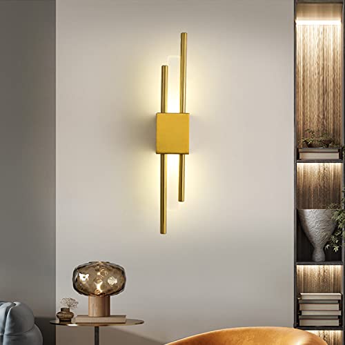 Sxtiger Modern LED Wall Light Indoor Lighting, 50CM LED Acrylic Gold Wall Sconce Lamp, Warm White 4000K