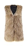 Material: Kunstpelz Minetom Damen Herbst Winter Pelzjacke Kunstpelz Weste Frauen Jacke Kunstfell Jacket Braun 44