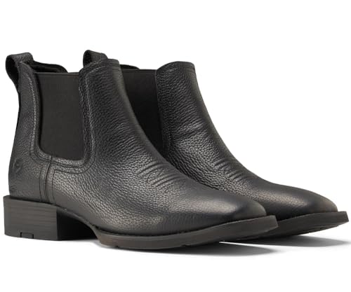 SUREWAY Mens Western Chelsea Cowboy Boots for Men Square Toe,Rugged Slip-On Work/Casual/Dress Boots for Men,Comfort Slip Resistant Ankle Leather Boots3