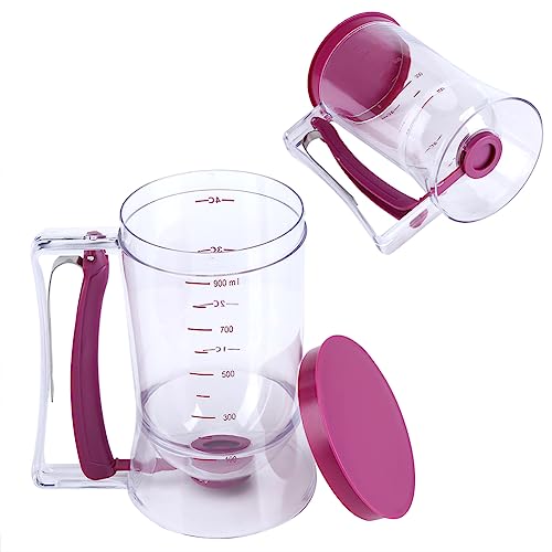 Batter Dispenser, 900mL Manual Cupcake Pancake Batter Dispenser Baking Tool with Measuring Label for Home Kitchen - Image 6