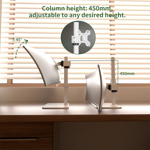 Image of Monitor Stand for 17-43 Inch Ultrawide Screens | 15KG Capacity Free-Standing Base 360 Rotation & Height Adjustable, VESA Mount for Gaming /Office