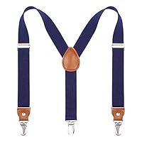 Kajeer Kinder Herren Hosenträger Breit Elastisch - Längenverstellbar Y-Form mit Starken 3er Clips Hosenträger Gürtel für Damen Baby (70cm - 75cm (3 Jahre alt - 8 Jahre alt), Navy Blau)