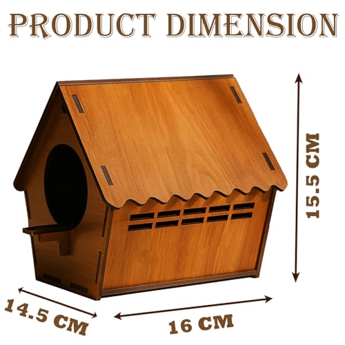 Image of Signamio Bird House - Elegant Wooden Bird Nest with Exhaust Window for Outdoor Hanging, Durable Birds Nest Shelter, Weather-Resistant Design, Ideal for Garden or Patio Decoration - Big Size