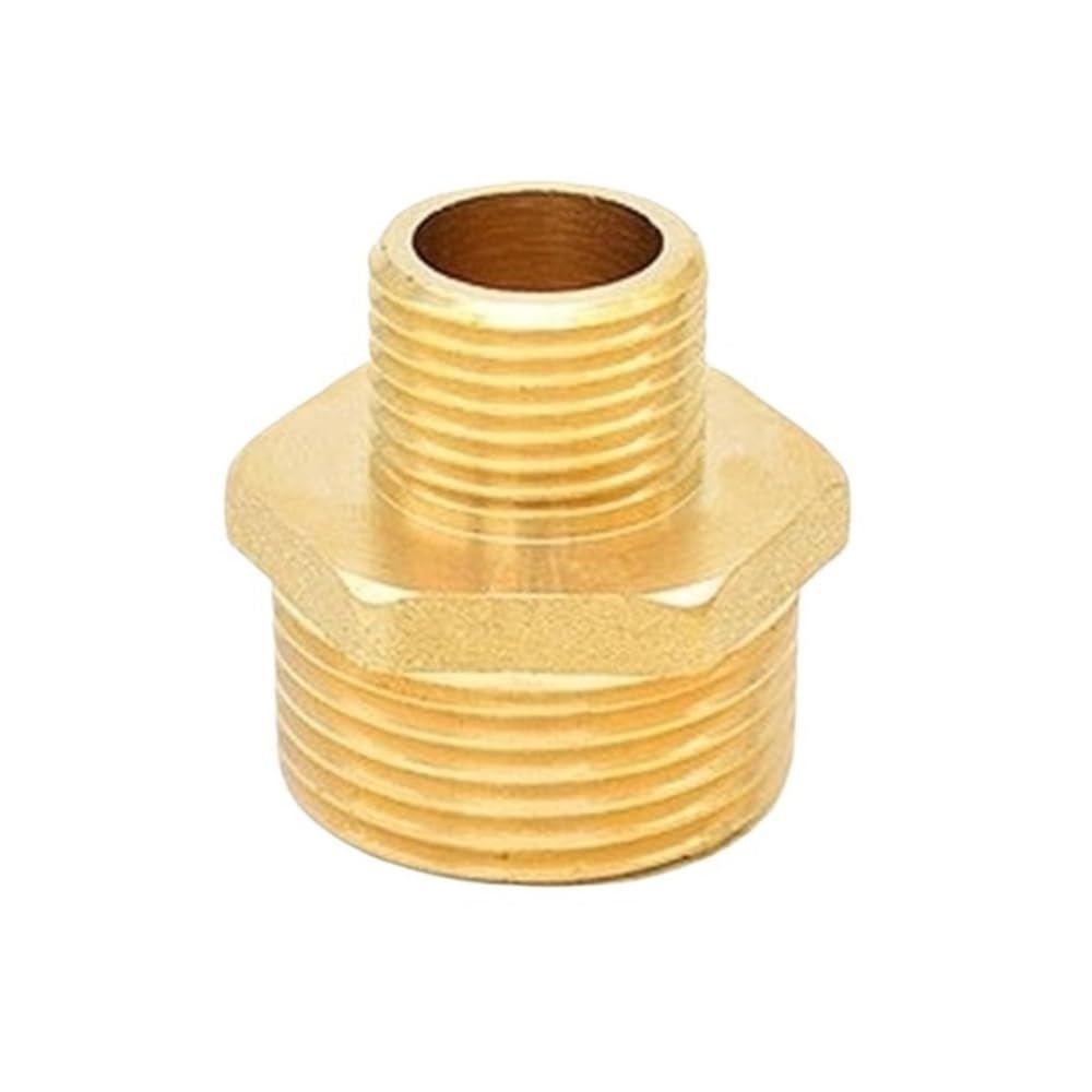 Connettore accoppiatore, Nipplo Esagonale in Ottone Adattatore Attacco rapido Connettore filettato Olio Acqua Filettatura BSP da 1/8-1 Pollice(1inx1/2inx35mm)