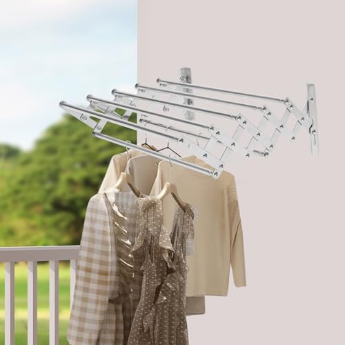 Séchoir à linge mural robuste 7 barres extensible pliable 40kg - 7