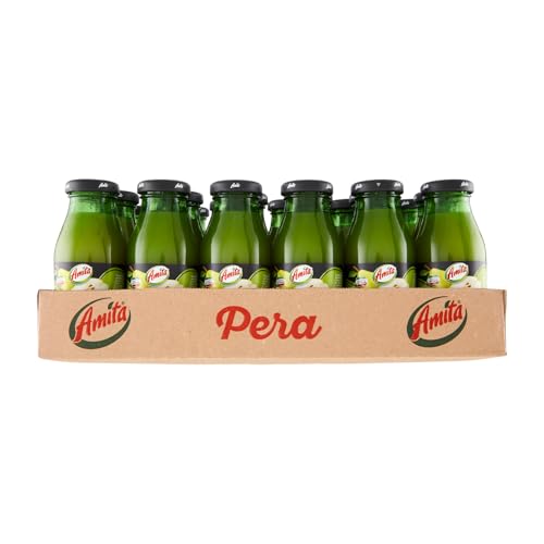Amita Pera, Bevanda Rinfrescante Di Pregiata Purea Di Pera Williams, Con Almeno Il 50% Di Frutta - Confezione Da 24 Bottiglie Di Vetro