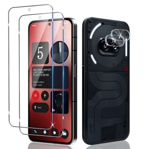 Vetro Temperato Compatibile con NothingPhone 2a 2a Plus 2 Pezzi Pellicola Protettiva e 2 Fotocamera Durezza 9H Anti Graffio Schermo Protettivo