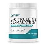 NUTRI POTENTIA L-Citrulline Malate 2:1 Powder 500g, Citrulline Malate Supplement - Unflavored, Gluten Free, Non-GMO