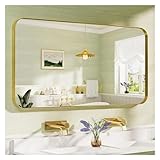 1. Améliorez l'espace et l'attrait de votre maison avec ce superbe miroir de salle de bain doré. Fonctionnel comme art mural, il ajoute une touche de glamour à n'importe quelle pièce et décoration, parfait pour les salles de bains, les chambres, les coiffeuses, les entrées, le salon et la salle à manger. Un excellent choix pour les miroirs muraux décoratifs haut de gamme.