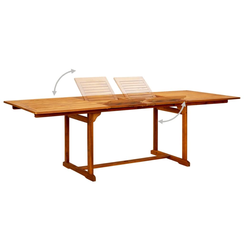 Juego de muebles de jardín 8 sillas con mesa extensible de madera para jardín de madera para 8 personas, mesa de jardín con 8 sillas de jardín ajustables, resistentes a la intemperie