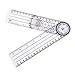 Plastic Goniometer 360 Degree 7in Arms Medical Protractor Transparent Orthopedic Angle Ruler Occupational Physical Therapy Protractor Quick Angle Ruler Measuring Tool