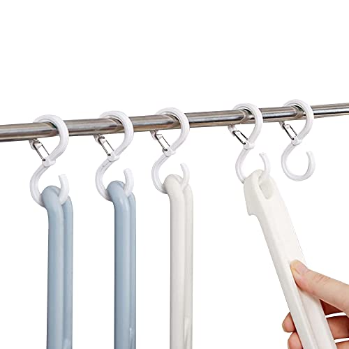 VBNZBK 24 Stück S-Haken, Strapazierfähige Kleiderhaken mit Sicherheitsschnalle, Kein Bohren Erforderlich für Küche, Bad, Schlafzimmer, Garten Cover