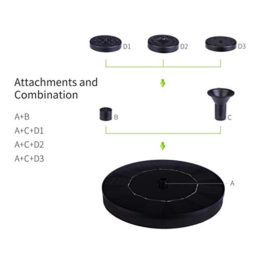 Solar Fontein Fonteinpomp voor Tuin Zwembad Vijverbesproeiing Buiten Zonnepaneel Drijvende Pompen voor Fonteintuin Zwart - Image 7