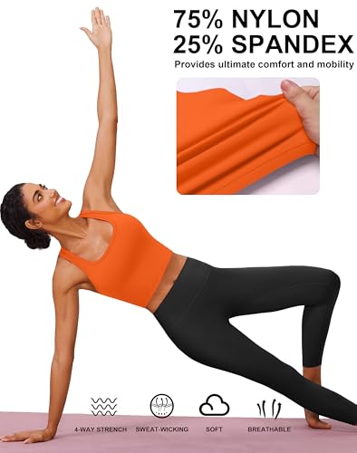 Image of PINSPARK Sports Bra Longline Racerback Tank Tops for Women Padded Workout Yoga Top