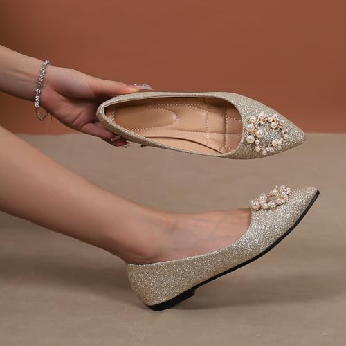 Pointed Toe Wedding Flats for Women Comfortable Ballet Dressy Flat Women's Slip On Ballet Shoes2